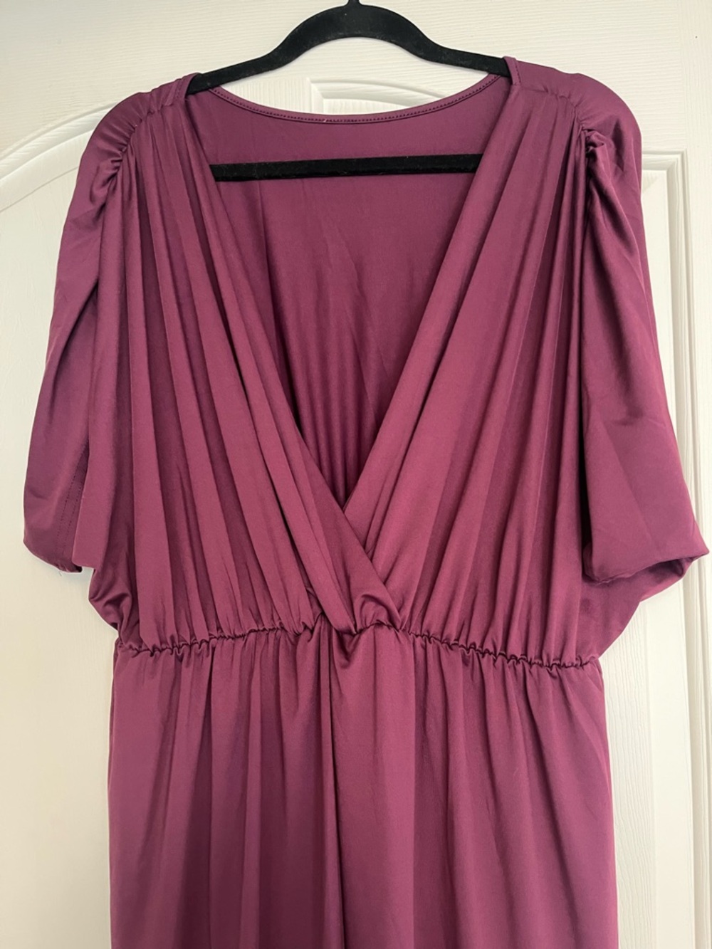 Women’s V-Neck Dress in Plum
